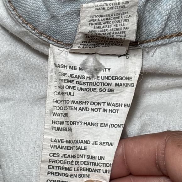 Garage Denim Distressed Festival Shorts Light Blue Size 5 - Picture 5 of 7